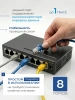 Сетевой свитч – LAN разветвитель – хаб RJ45 на 8 портов, 10/100/1000 Мбит/с, металлический корпус, черный