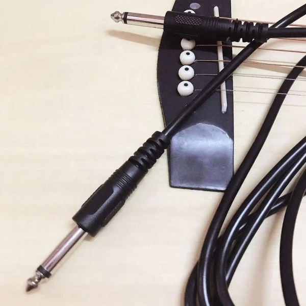 Кабель jack 6.35mm (AUX), папа-папа, 5 метров, черный