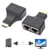 Удлинитель сигнала HDMI по витой паре 2x RJ45 (LAN) до 30 метров, пассивный, комплект, черный