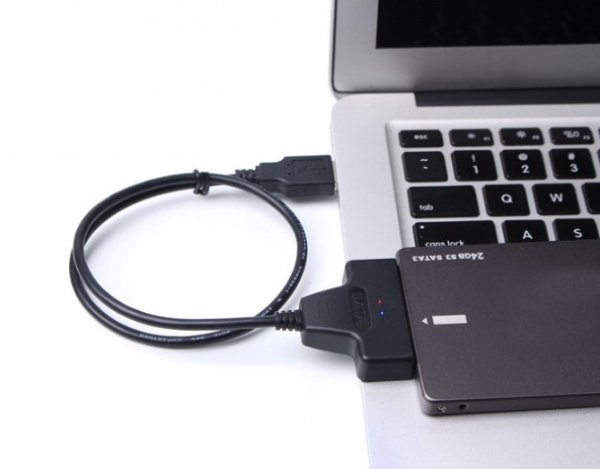 Адаптер - переходник - кабель SATA - 2x USB2.0 для жесткого диска SSD/HDD 2.5″, черный Адаптер - переходник - кабель SATA - 2x USB2.0 для жесткого диска SSD/HDD 2.5″, черный