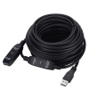 Кабель с усилителем-репитером USB3.0, папа-мама, 15 метров, черный
