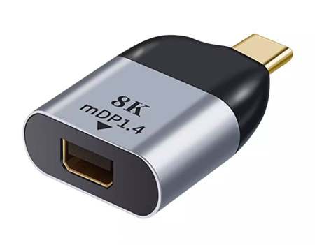 Адаптер - переходник USB3.1 Type-С - Mini DisplayPort 8K, mini, серебро