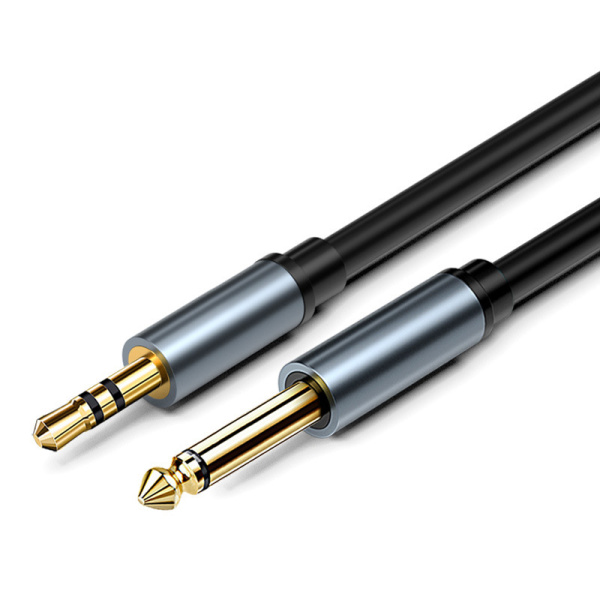 Кабель jack 6.35mm - jack 3.5mm (AUX) PRO, папа-папа, 2 метра, черный Кабель jack 6.35mm - jack 3.5mm (AUX) PRO, папа-папа, 2 метра, черный