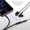 Кабель jack 3.5mm (AUX), папа-мама, 1 метр, ткань, черный