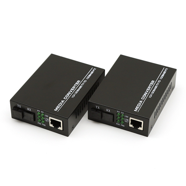 Медиаконвертер - удлинитель - коммутатор оптический 1xRJ45 10/100MB - 1xSC до 20км одномодовый одноволоконный, комплект