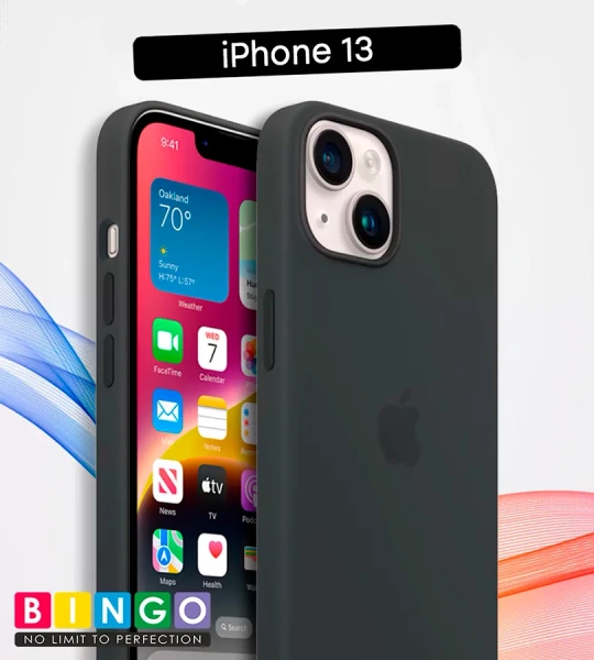 Чехол - бампер для Apple iPhone 13, Bingo Silicone Case, темно-серый