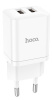 Зарядное устройство сетевое - блок питания HOCO N25, 2.1A, 2 USB, белый
