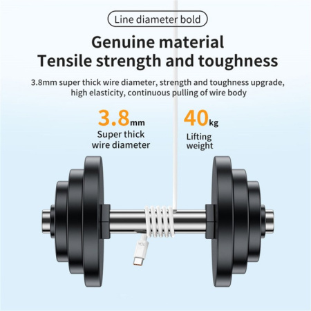 Зарядный USB дата-кабель Type-C для сверхбыстрой зарядки, 10A, 1 метр, белый