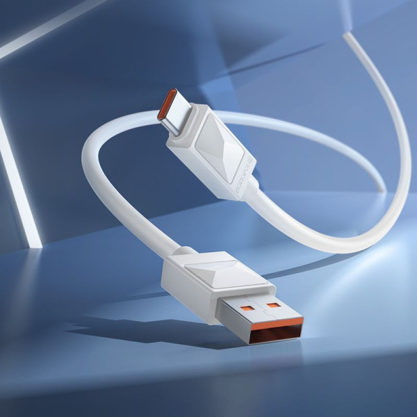 Зарядный USB дата кабель BOROFONE BX109A Type-C, 5.0A, 1 м, белый Зарядный USB дата кабель BOROFONE BX109A Type-C, 5.0A, 1 м, белый