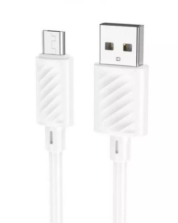 Зарядный USB дата кабель HOCO X88 MicroUSB, 2.4A, 1м, белый