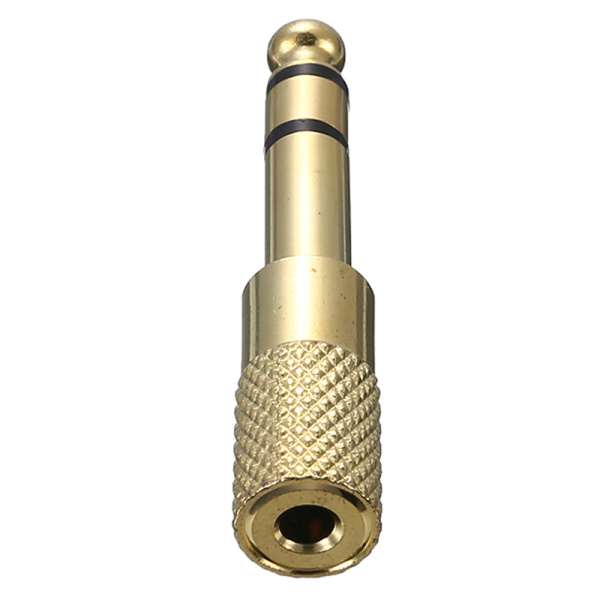 Адаптер - переходник jack 6.5mm - jack 3.5mm (AUX), золото Адаптер - переходник jack 6.5mm - jack 3.5mm (AUX), золото