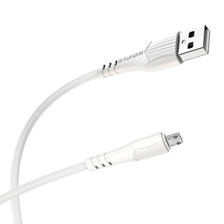 Зарядный USB дата кабель BOROFONE BX37 MicroUSB, 2.4A, 1м, белый