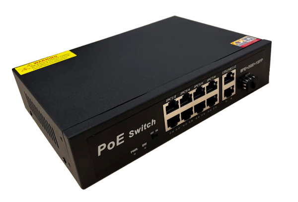 Сетевой хаб LAN - коммутатор POE -  свитч-разветвитель на 8+2 RJ45 порта + SFP порт, 10/100/1000 Мбит/с, молниезащита Сетевой хаб LAN - коммутатор POE -  свитч-разветвитель на 8+2 RJ45 порта + SFP порт, 10/100/1000 Мбит/с, молниезащита