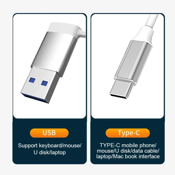 Адаптер - хаб USB3.0 Type-A/USB3.1 Type-C на USB3.0 - 3x USB2.0, серебро Адаптер - хаб USB3.0 Type-A/USB3.1 Type-C на USB3.0 - 3x USB2.0, серебро