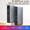 Адаптер - KVM-переключатель 2×2 HDMI v2.1 – 8K 60Гц / 4K 240 Гц, USB3.0, HDR, алюминий