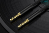 Кабель jack 3.5mm (AUX), папа-папа, 1,5 метра, ткань, черный