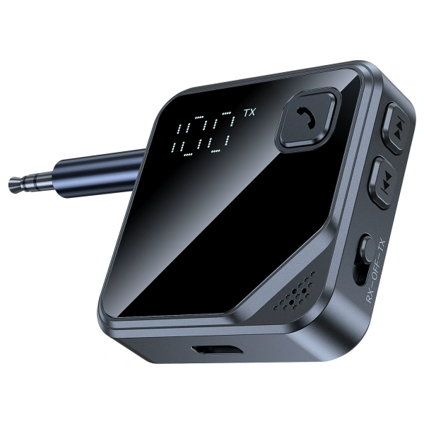 Аудио адаптер Hi-Fi JS13 приемник-передатчик (TX/RX) Bluetooth v5.4 - AUX 3.5мм, для дома и автомобиля, громкая связь (handsfree)