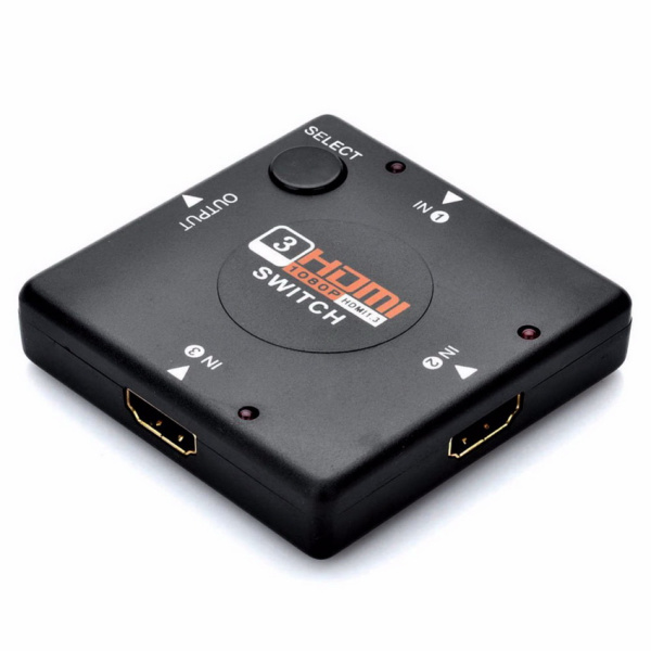 Адаптер - переключатель - свитч 3×1 HDMI, FullHD 1080p 3D, пассивный, черный Адаптер - переключатель - свитч 3×1 HDMI, FullHD 1080p 3D, пассивный, черный