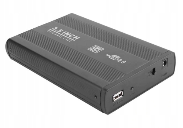 Внешний корпус - бокс SATA - USB2.0 для жесткого диска SSD/HDD 3.5”, алюминий, черный Внешний корпус - бокс SATA - USB2.0 для жесткого диска SSD/HDD 3.5”, алюминий, черный