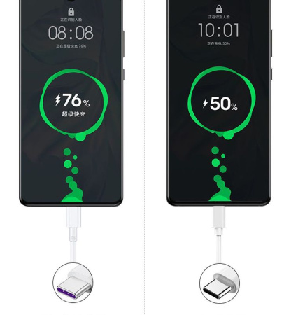 Зарядный USB дата-кабель Type-C для сверхбыстрой зарядки, 5.0A, 1 метр, белый