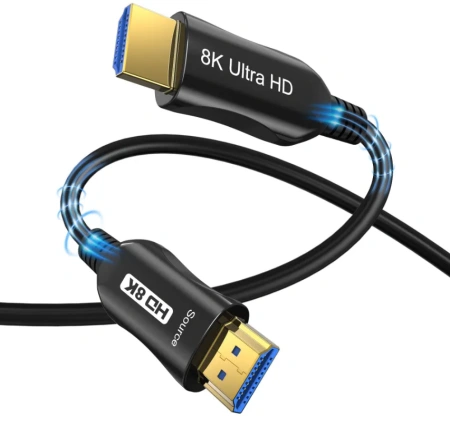 Кабель HDMI v2.1 Optical UltraHD 8K 60Гц / 4K 120Гц, поддержка HDR, ARC, 48 Гбит/с, 15 метров, черный
