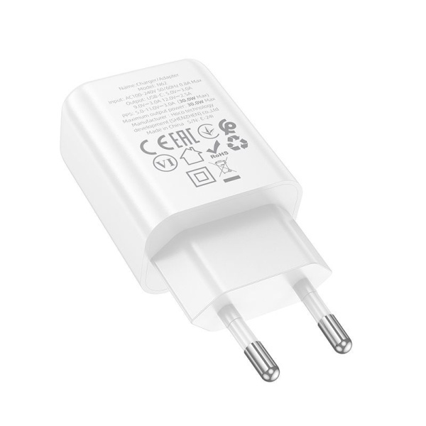 Зарядное устройство сетевое - блок питания HOCO N62, USB Type-C PD30W, белый Зарядное устройство сетевое - блок питания HOCO N62, USB Type-C PD30W, белый