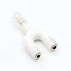 Адаптер - переходник jack 3.5mm (AUX) - 2x jack 3.5mm (AUX), наушники / микрофон, белый