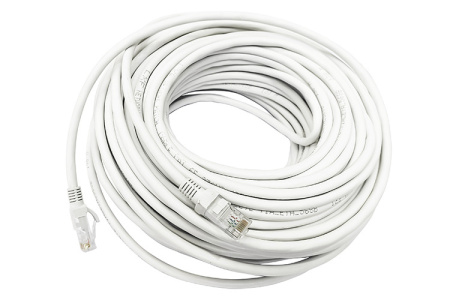 Сетевой кабель - витая пара - RJ45 (LAN) UTP CAT-6, 45 метров, белый (уценка)