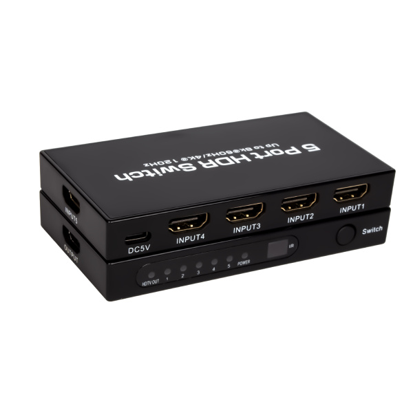Адаптер - переключатель - свитч 5×1 HDMI 2.1 UltraHD 8K 60Гц, HDCP 2.3, пульт ДУ, активный, черный Адаптер - переключатель - свитч 5×1 HDMI 2.1 UltraHD 8K 60Гц, HDCP 2.3, пульт ДУ, активный, черный