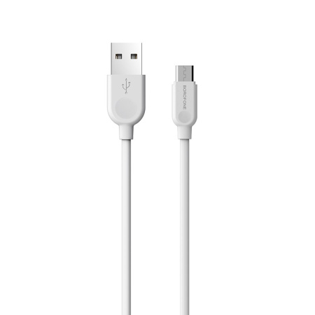 Зарядный USB дата кабель BOROFONE BX14 MicroUSB, 2.4A, 3м, белый
