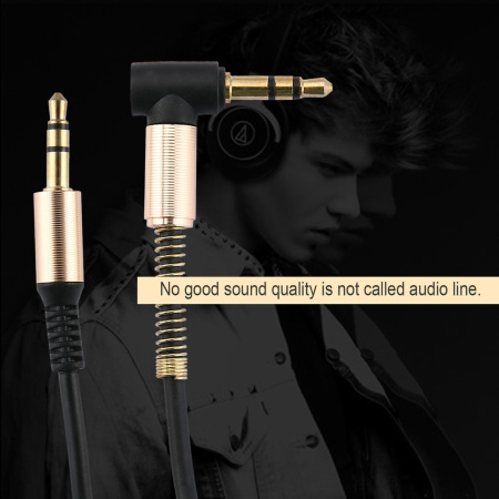 Кабель jack 3.5mm (AUX) PRO, папа-папа, 1 метр, черный