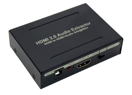 Адаптер - HDMI аудио экстрактор 4K 60Гц, черный