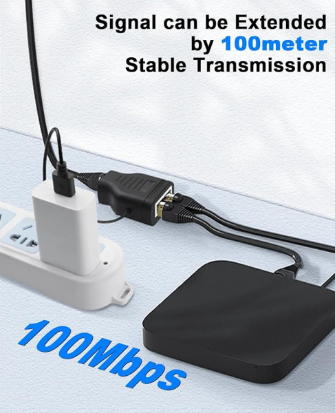 Cплиттер - разветвитель 1×2 RJ45 100 Мбит/с, активный, черный Cплиттер - разветвитель 1×2 RJ45 100 Мбит/с, активный, черный