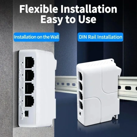 Разветвитель RJ45 (повторитель, удлинитель, ретранслятор, расширитель) POE портов 1х3 до 100 Мбит/с, для IP-портов POE-коммутатора, IP-камеры