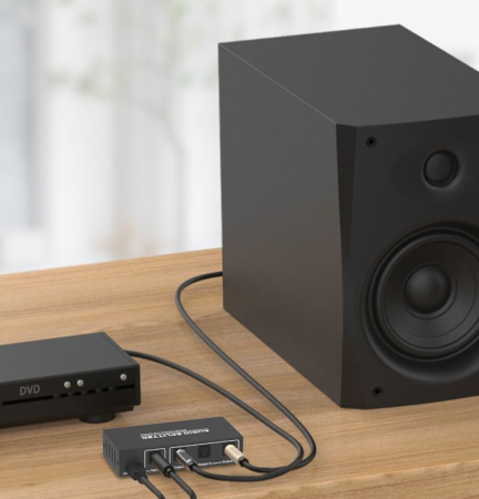 Цифровой аудио разветвитель - сплиттер 1x3 оптический (Toslink/SPDIF), активный, черный