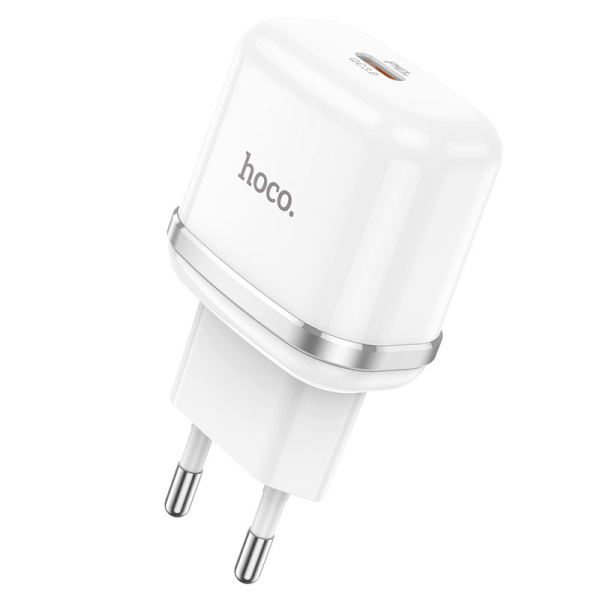 Зарядное устройство сетевое - блок питания HOCO N24, 1 USB Type-C PD20W, белый Зарядное устройство сетевое - блок питания HOCO N24, 1 USB Type-C PD20W, белый