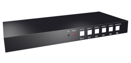 Свитч - делитель экрана HDMI 1x4, UHD 4K 60HZ, RS232, Toslink/SPDIF, Jack 3,5mm (программируемый)