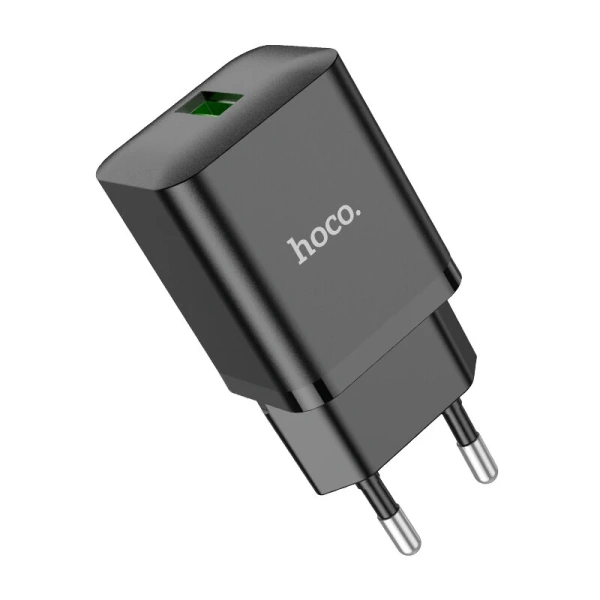 Зарядное устройство сетевое - блок питания HOCO N26, USB QC3.0, черный Зарядное устройство сетевое - блок питания HOCO N26, USB QC3.0, черный