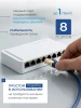 Сетевой свитч – LAN разветвитель – хаб RJ45 на 8 портов, 10/100/1000 Мбит/с, индикация, белый