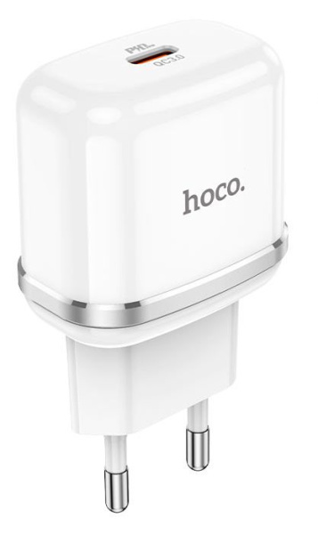 Зарядное устройство сетевое - блок питания HOCO N24, 1 USB Type-C PD20W, белый Зарядное устройство сетевое - блок питания HOCO N24, 1 USB Type-C PD20W, белый