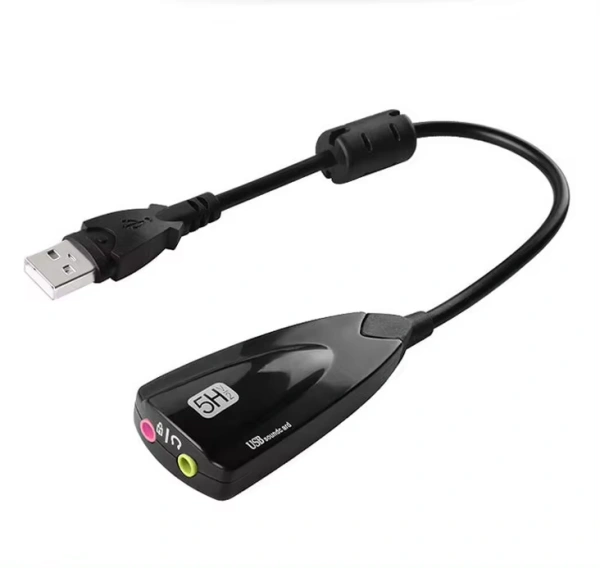 Звуковой адаптер - внешняя звуковая карта USB 3D 5HV2 2.1/7.1-канальная, черный Звуковой адаптер - внешняя звуковая карта USB 3D 5HV2 2.1/7.1-канальная, черный