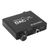Адаптер - переходник, аудио-преобразователь с оптики (Toslink/SPDIF) на jack 3.5mm (AUX), RCA, регулятор звука и баса, ver.01, черный