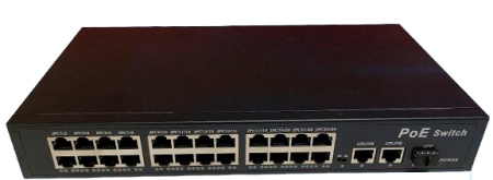 Сетевой хаб LAN - коммутатор POE -  свитч-разветвитель на 24+2 RJ45 порта + SFP порт, 10/100/1000 Мбит/с, молниезащита
