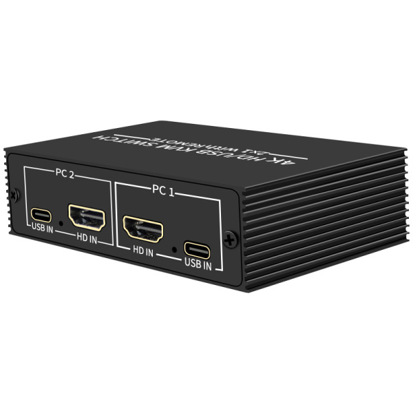 Адаптер - 2-х портовый KVM-переключатель HDMI 4K USB2.0/USB-C, черный Адаптер - 2-х портовый KVM-переключатель HDMI 4K USB2.0/USB-C, черный