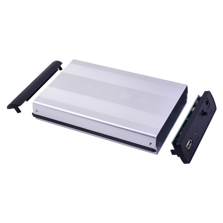 Внешний корпус - бокс SATA - USB2.0 для жесткого диска SSD/HDD 3.5”, алюминий, серебро