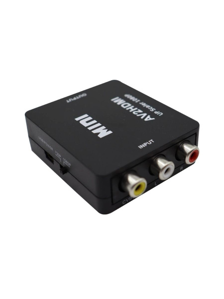 Адаптер - переходник RCA (AV) на HDMI, черный Адаптер - переходник RCA (AV) на HDMI, черный