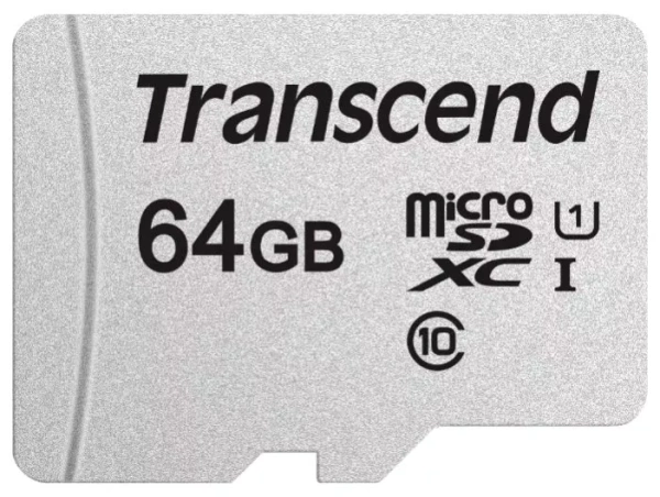 Карта памяти MicroSDXC 64Gb TRANSCEND (TS64GUSD300S-A), класс 10, SD-адаптер Карта памяти MicroSDXC 64Gb TRANSCEND (TS64GUSD300S-A), класс 10, SD-адаптер