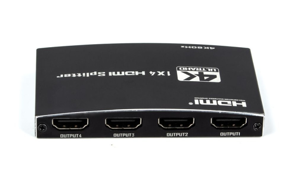 Cплиттер - разветвитель 1×4 HDMI 2.0 PRO UltraHD 4K 60Гц, 18.5 Гбит/c, поддержка HDCP2.2, HDR, 600MHz, ультра-тонкий, черный Cплиттер - разветвитель 1×4 HDMI 2.0 PRO UltraHD 4K 60Гц, 18.5 Гбит/c, поддержка HDCP2.2, HDR, 600MHz, ультра-тонкий, черный